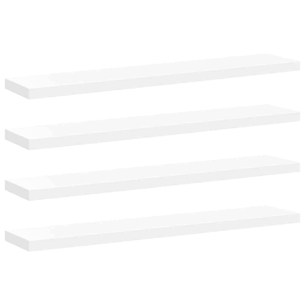Pakabinamos lentynos, 4vnt., baltos, 120x23,5x3,8cm, MDF