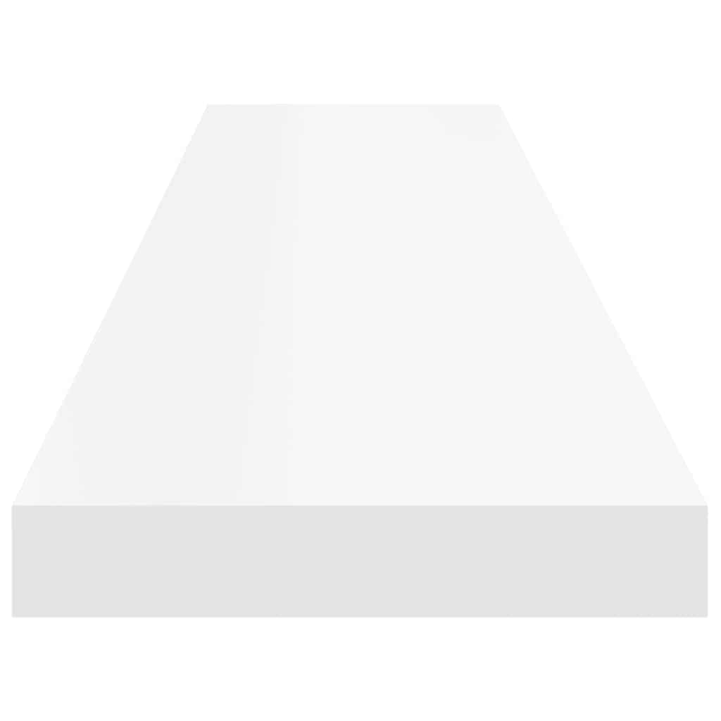 Pakabinamos lentynos, 4vnt., baltos, 120x23,5x3,8cm, MDF