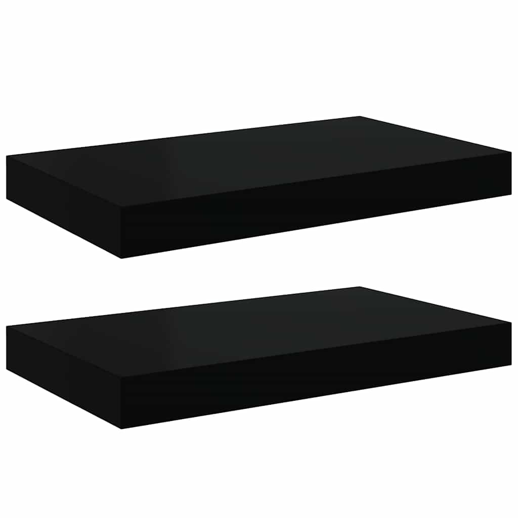 Piekaramie sienas plaukti, 2 gab., melni, 40x23x3,8cm, MDF