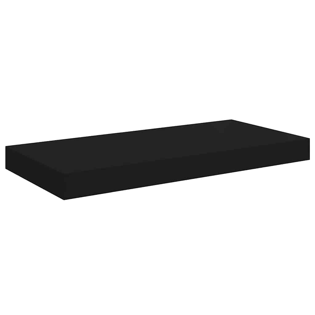 Pakabinamos sieninės lentynos, 2vnt., juodos, 50x23x3,8cm, MDF