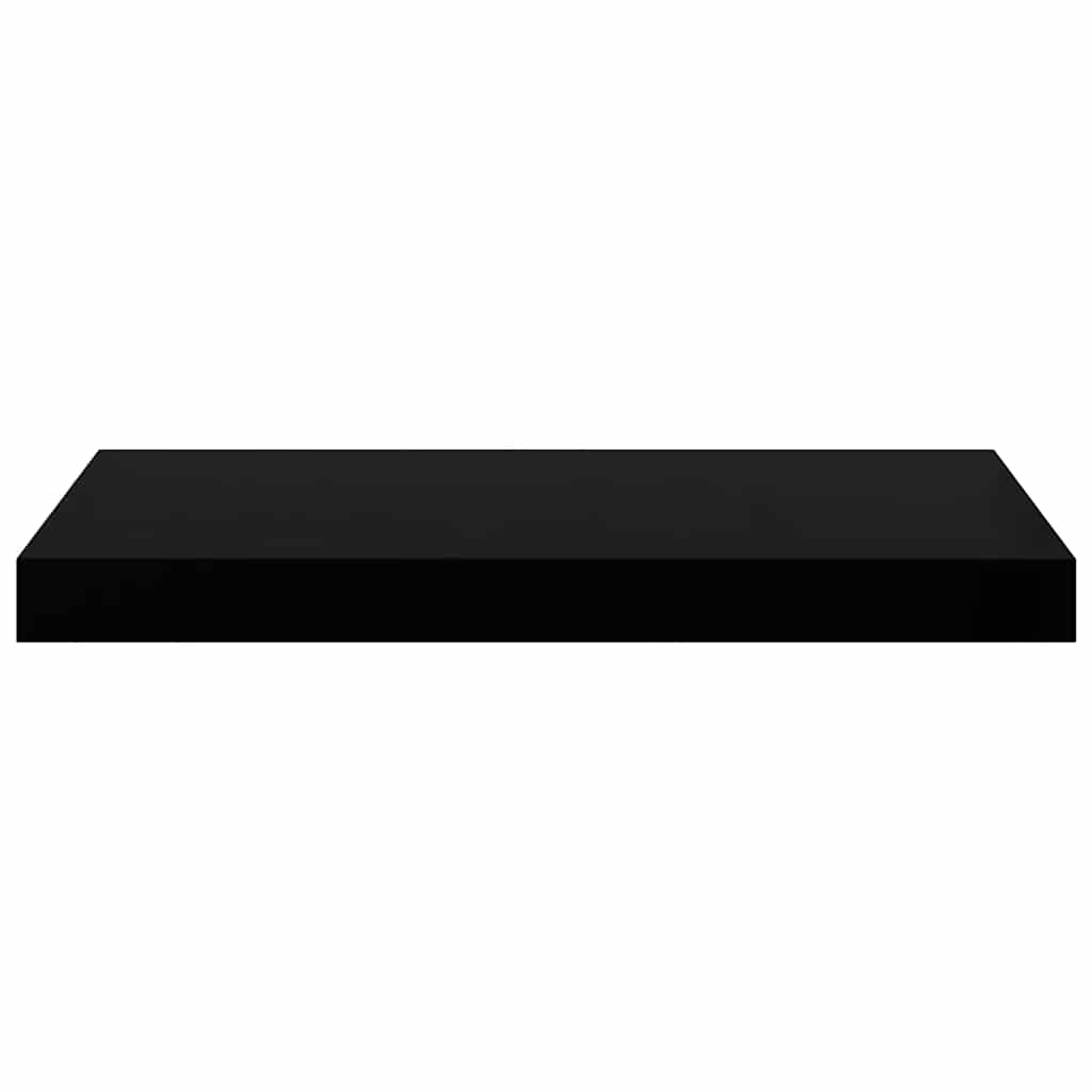 Pakabinamos sieninės lentynos, 2vnt., juodos, 50x23x3,8cm, MDF