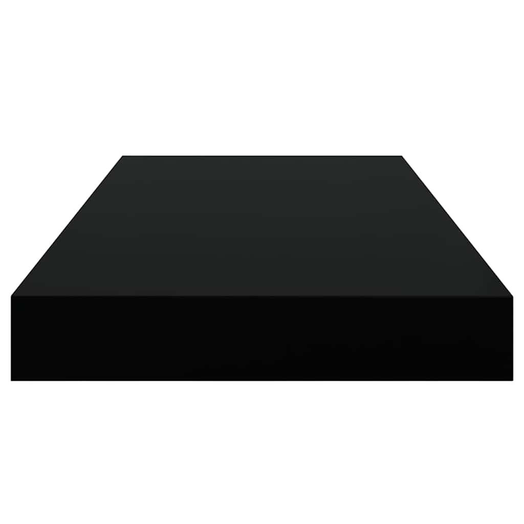 Piekaramie sienas plaukti, 4 gab., melni, 50x23x3,8 cm, MDF
