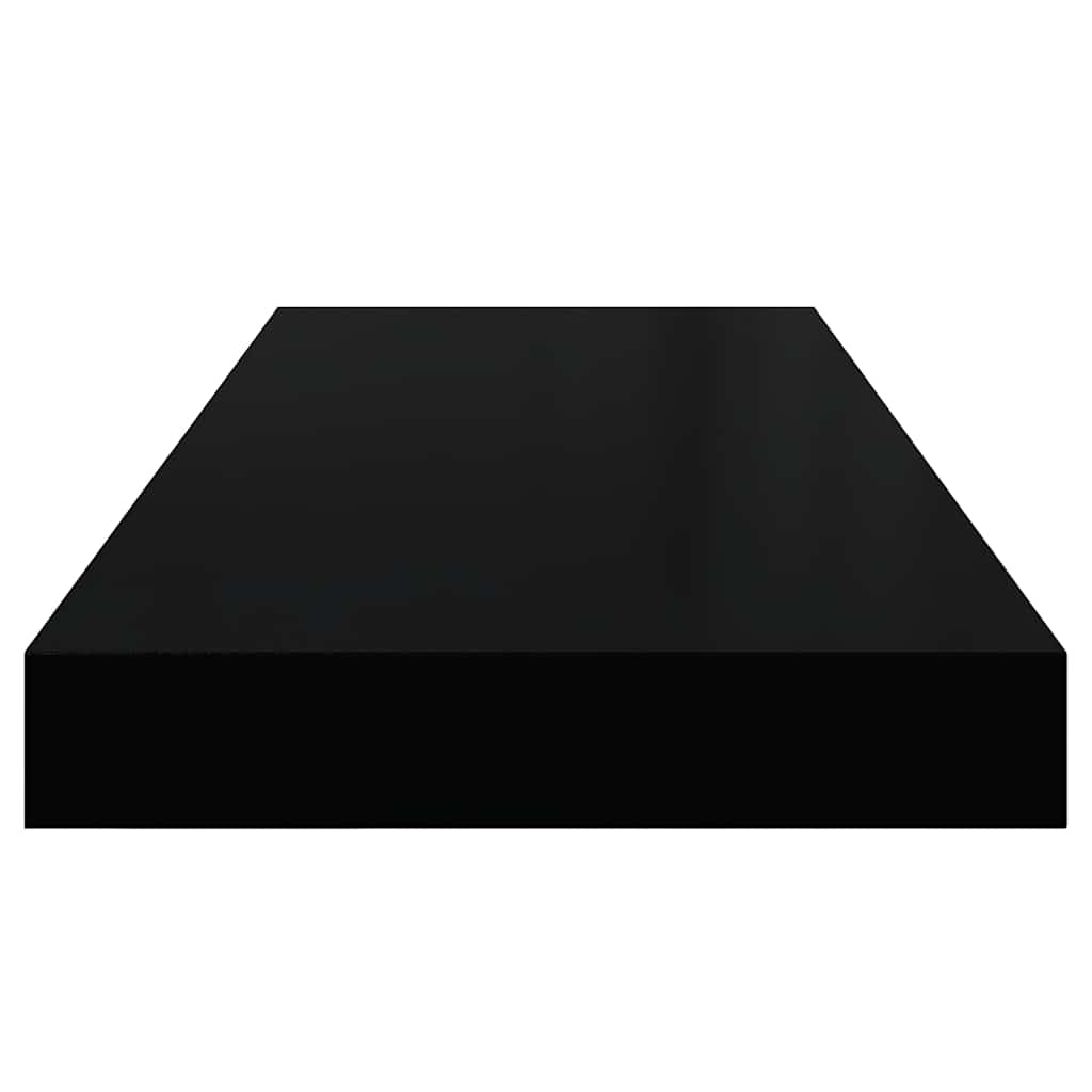 Wall shelves, 2 pcs., black, 60x23.5x3.8cm, MDF