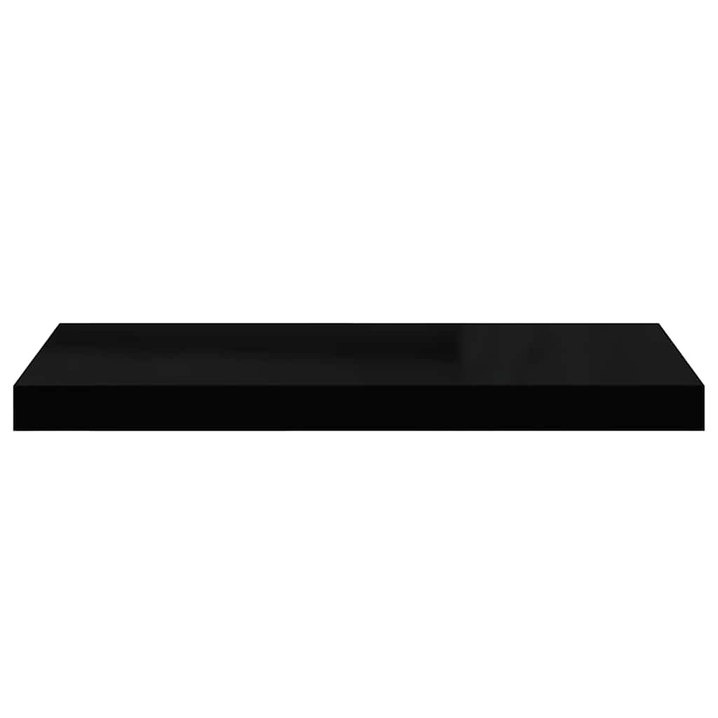 Pakabinamos lentynos, 4vnt., juodos, 60x23,5x3,8cm, MDF