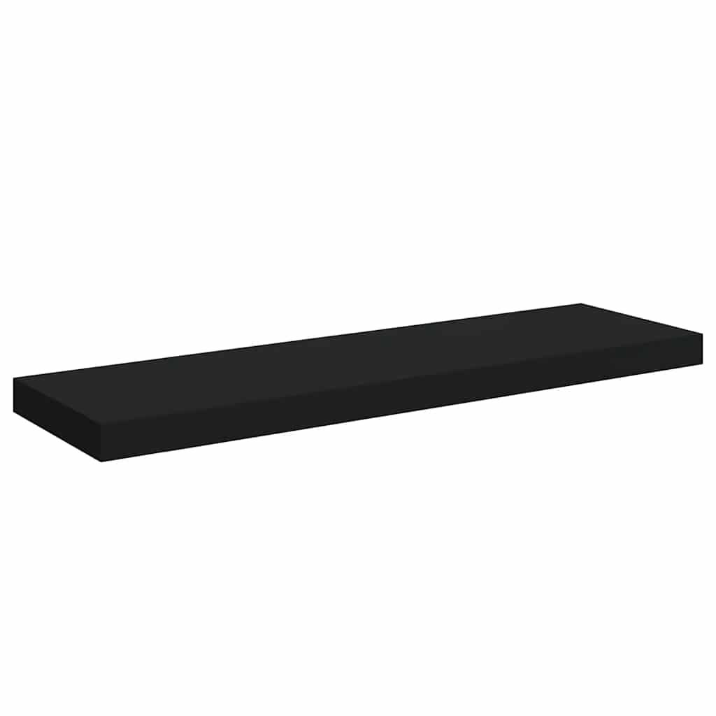Wall shelves, 2 pcs., black, 80x23.5x3.8cm, MDF