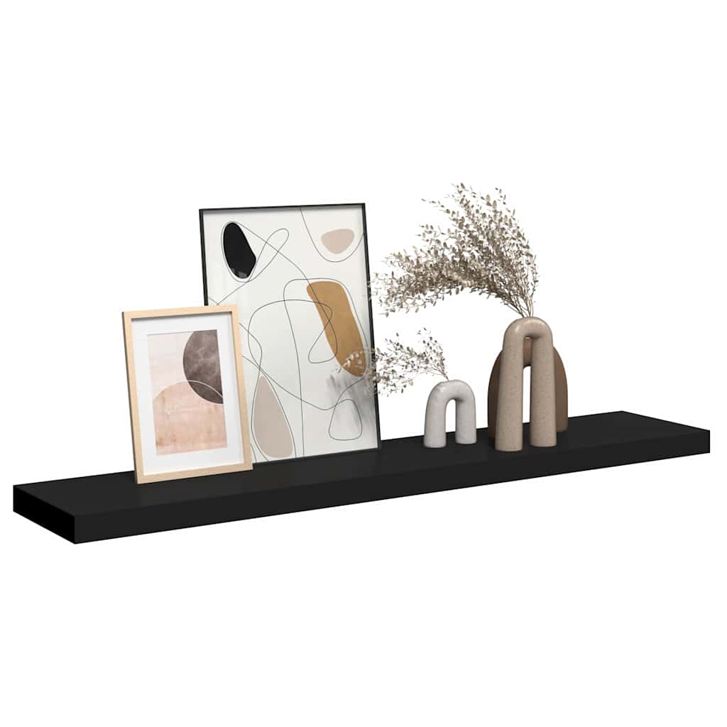 Piekarināms sienas plaukts, melns, 120x23,5x3,8cm, MDF