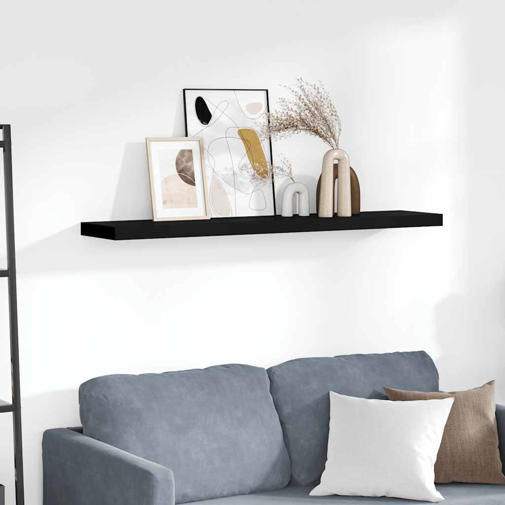 Piekarināms sienas plaukts, melns, 120x23,5x3,8cm, MDF