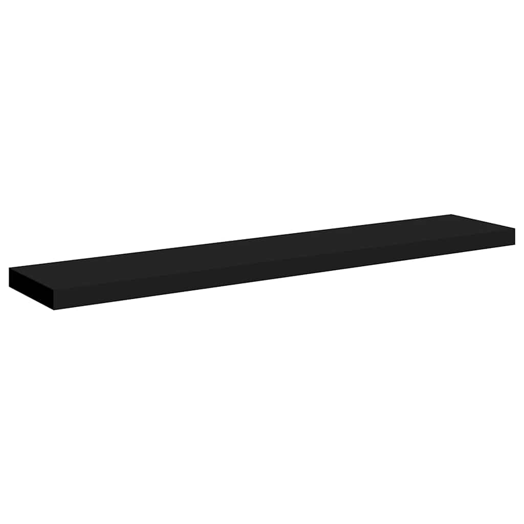 Piekārtoti plaukti, 2 gab., melni, 120x23,5x3,8 cm, MDF