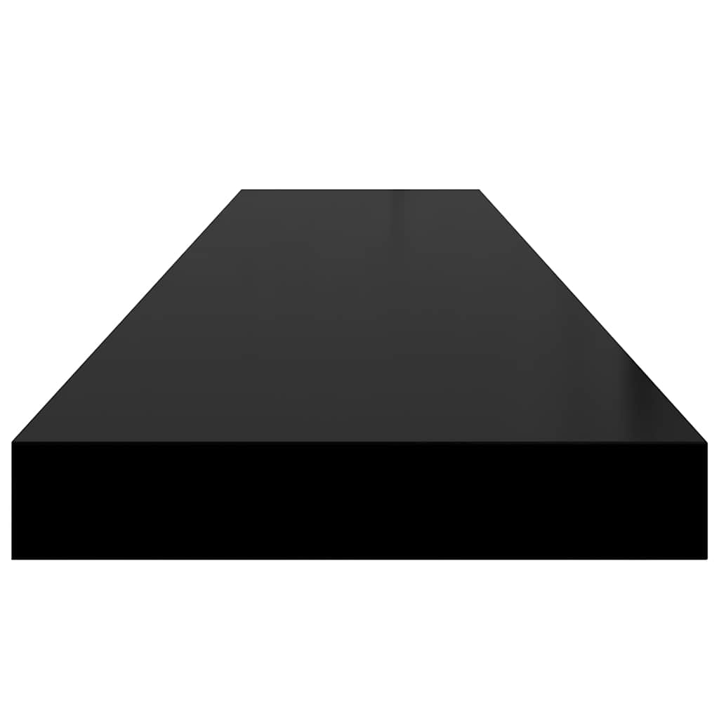 Pakabinamos lentynos, 4vnt., juodos, 120x23,5x3,8cm, MDF