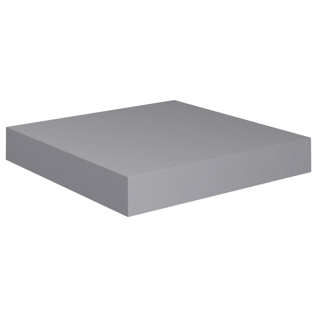 Floating shelves, 4 pcs., grey, 23x23.5x3.8cm, MDF