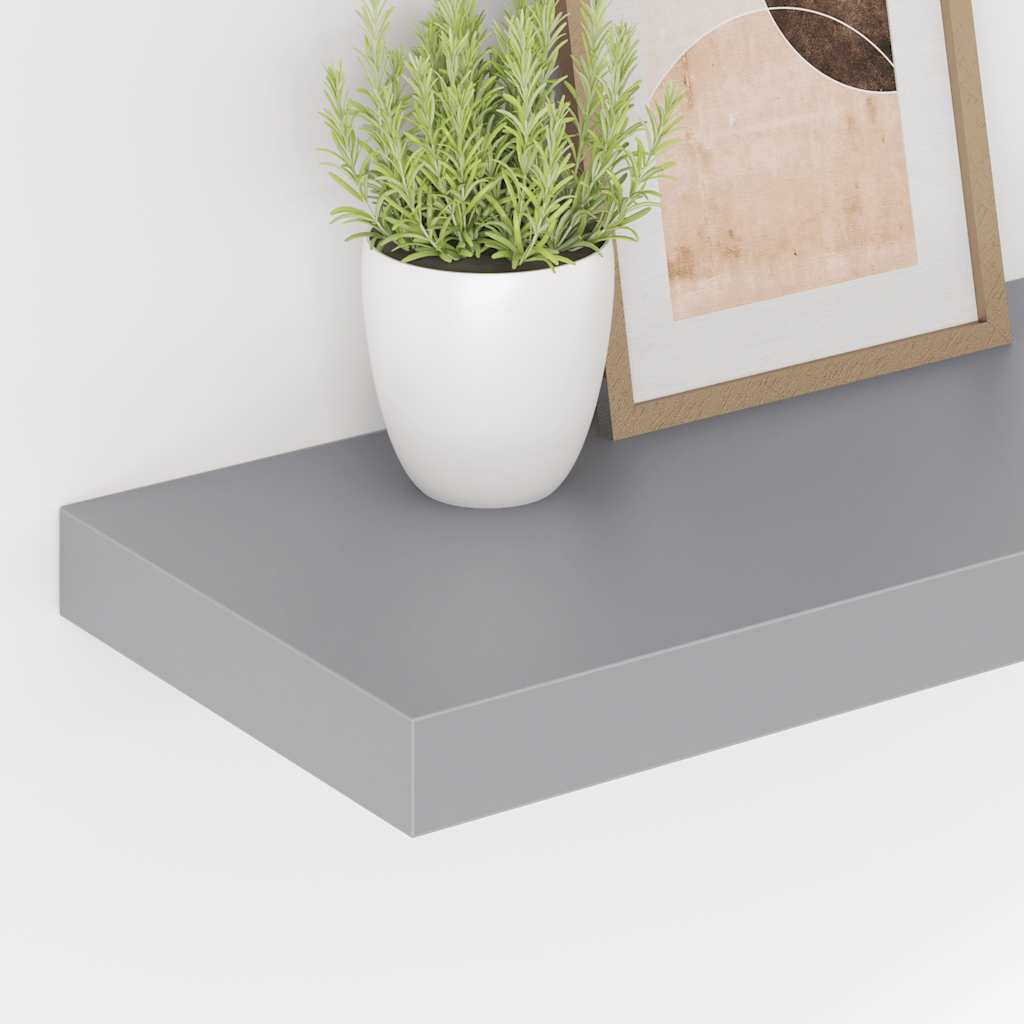 Pakabinama sieninė lentyna, pilkos spalvos, 50x23x3,8cm, MDF