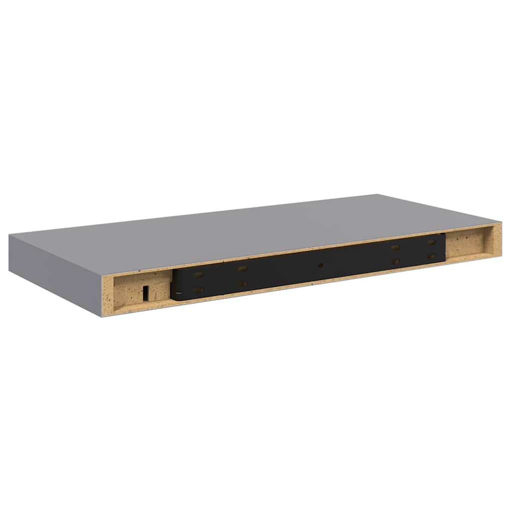 Pakabinama sieninė lentyna, pilkos spalvos, 50x23x3,8cm, MDF