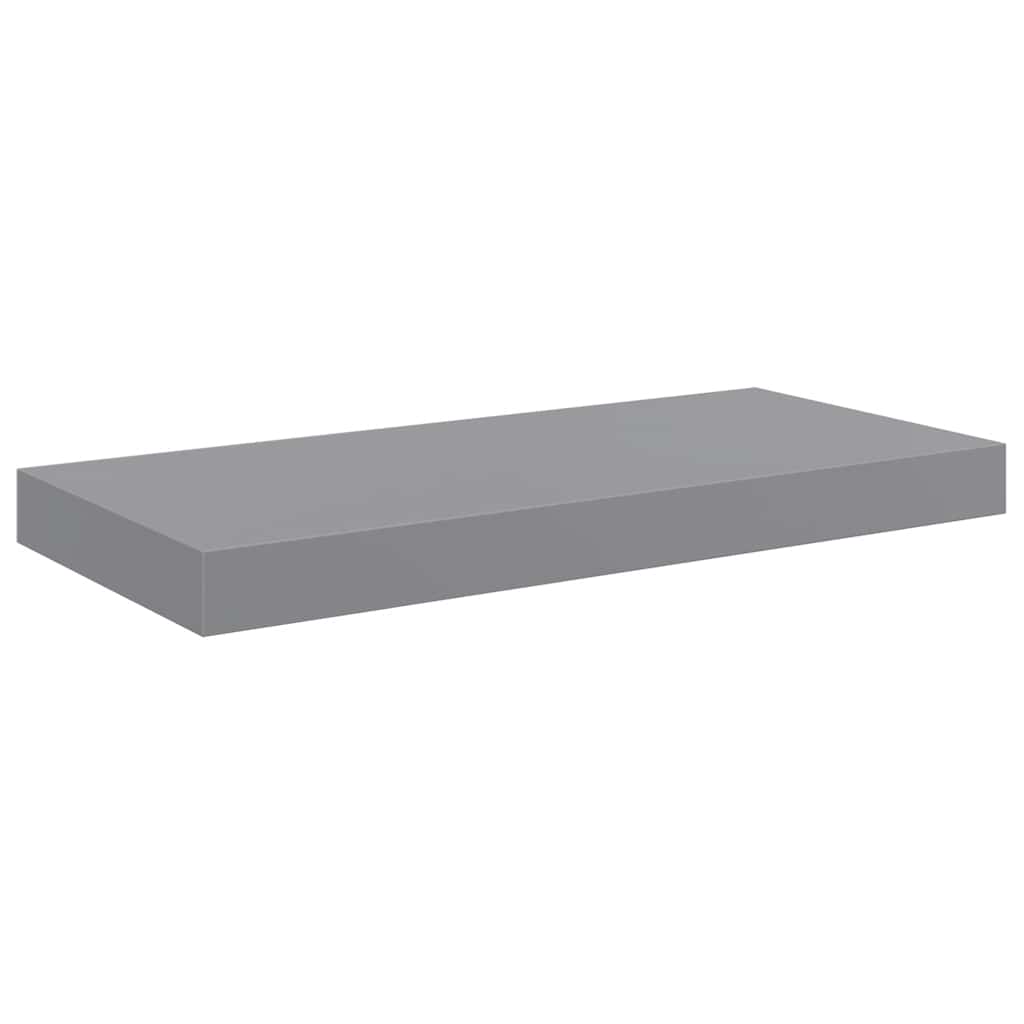 Pakabinamos sieninės lentynos, 4vnt., pilkos, 50x23,5x3,8cm, MDF