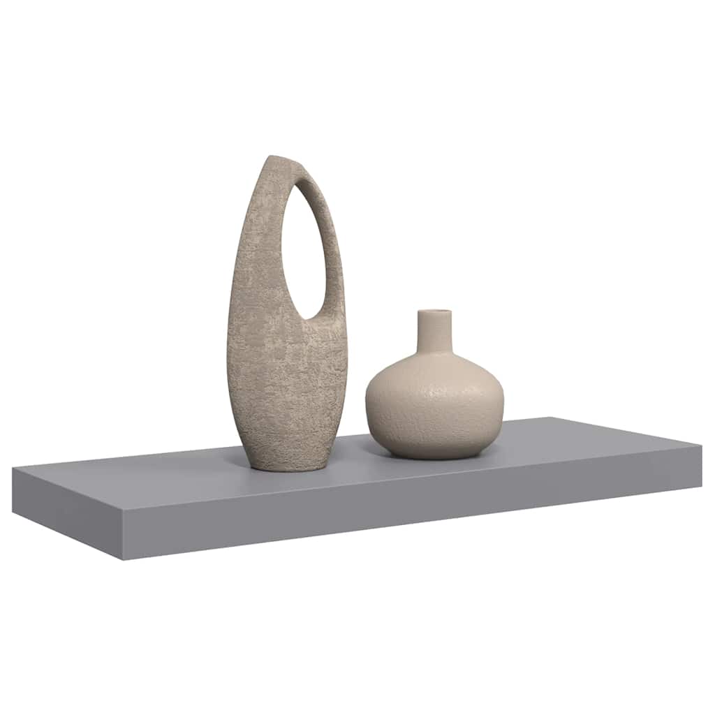 Pakabinama sieninė lentyna, pilkos spalvos, 60x23,5x3,8cm, MDF