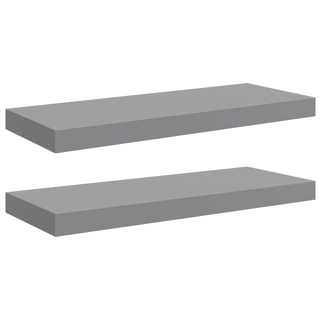 Pakabinamos lentynos, 2vnt., pilkos, 60x23,5x3,8cm, MDF