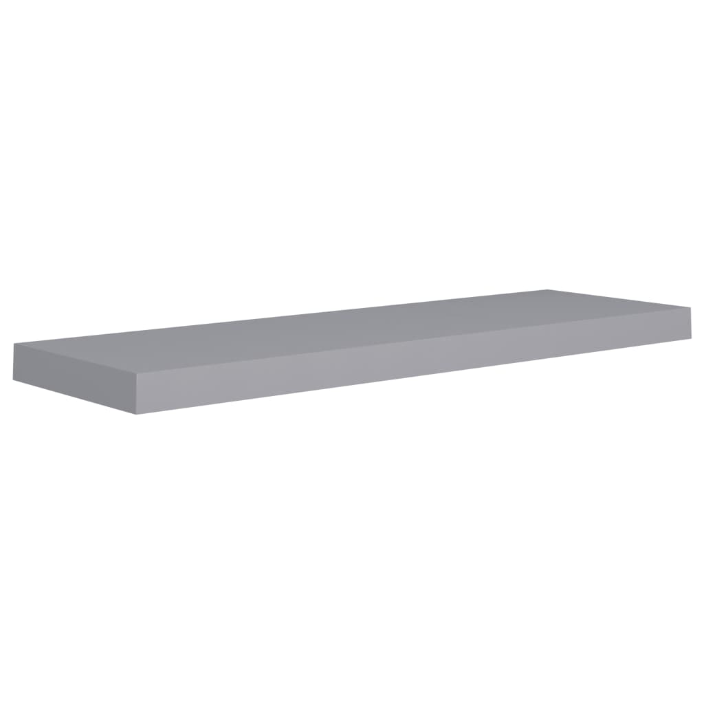 Floating Wall Shelves, 2 pcs, Grey, 80x23.5x3.8cm, MDF