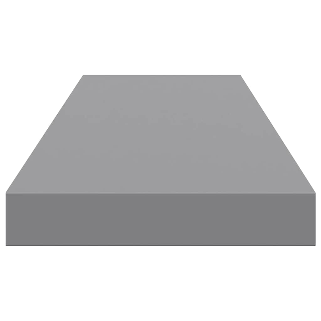 Floating Wall Shelves, 2 pcs, Grey, 80x23.5x3.8cm, MDF