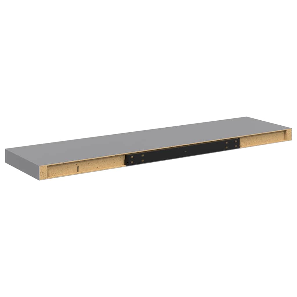 Piekaramie plaukti, 2 gab., pelēki, 90x23,5x3,8cm, MDF