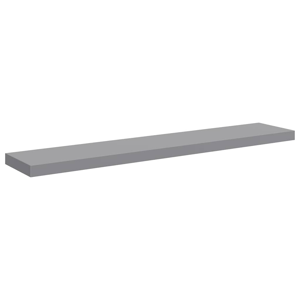Piekaramie plaukti, 4 gab., pelēki, 120x23,5x3,8 cm, MDF