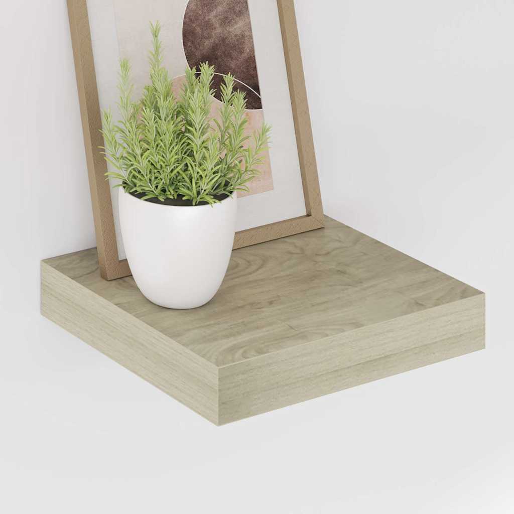 Wall shelves, 2 pcs, oak, 23x23.5x3.8cm, MDF