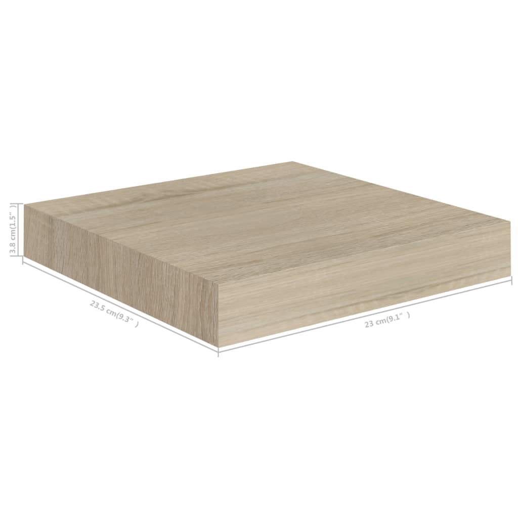 Wall shelves, 2 pcs, oak, 23x23.5x3.8cm, MDF