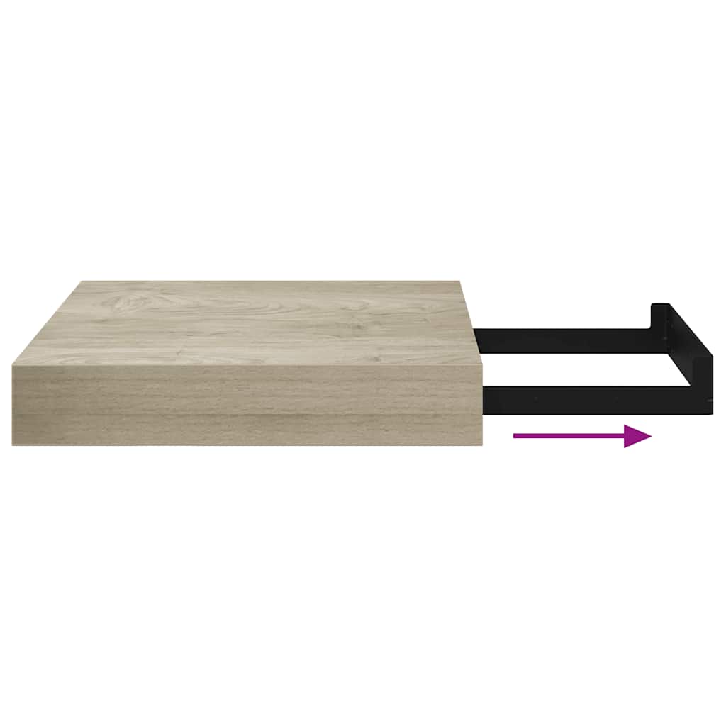 Wall shelves, 2 pcs, oak, 23x23.5x3.8cm, MDF