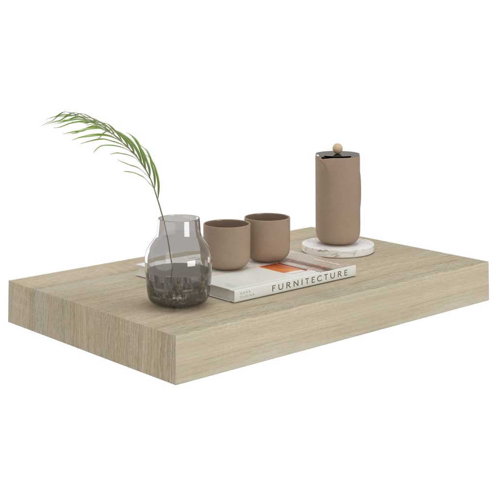 Wall shelves, 2 pcs., oak, 40x23x3.8cm, MDF