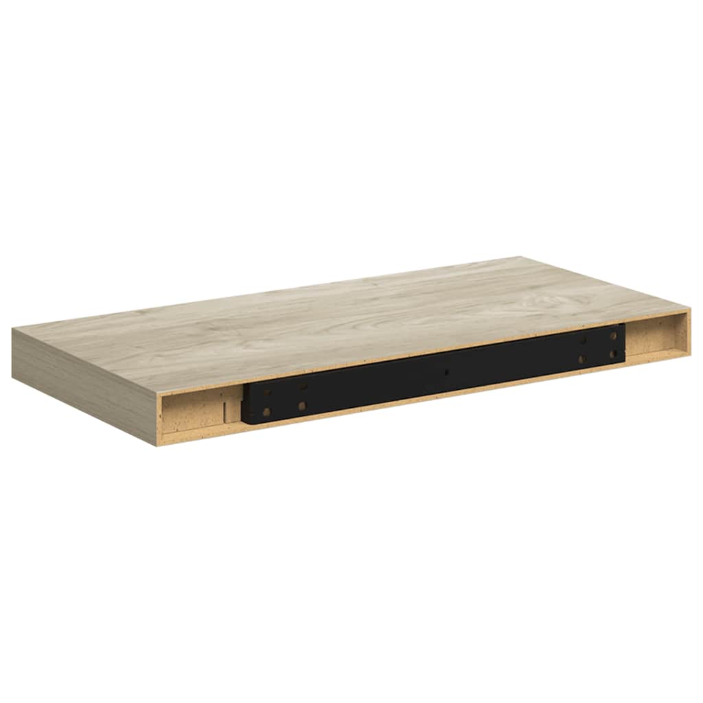 Pakabinamos sieninės lentynos, 4vnt., ąžuolo, 50x23x3,8cm, MDF