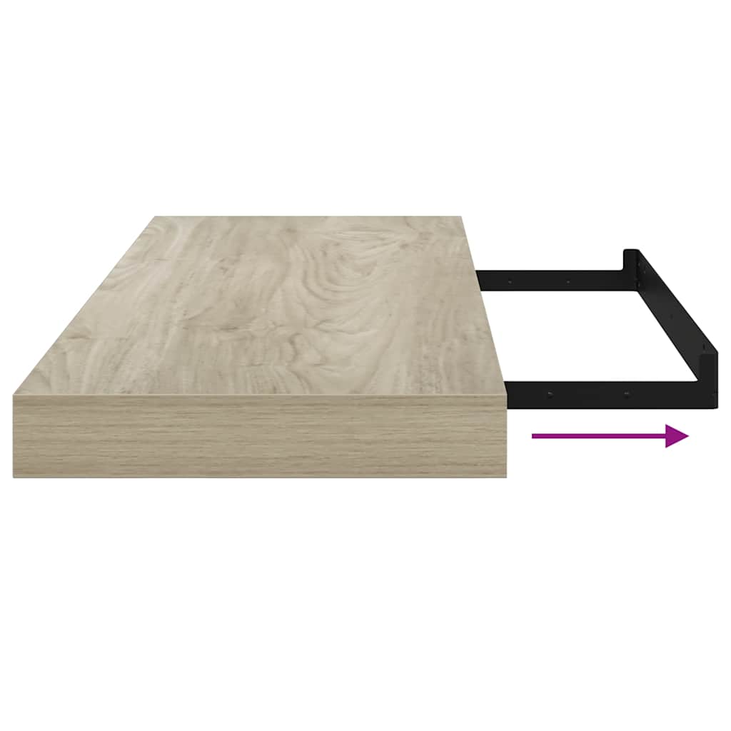 Piekaramais sienas plaukts, ozols, 60x23,5x3,8cm, MDF