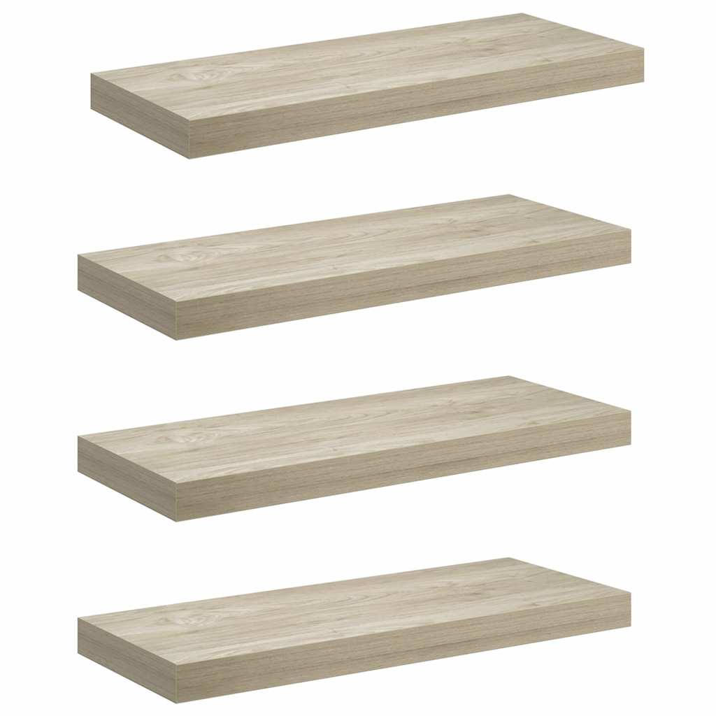 Pakabinamos lentynos, 4vnt., ąžuolo, 60x23,5x3,8cm, MDF