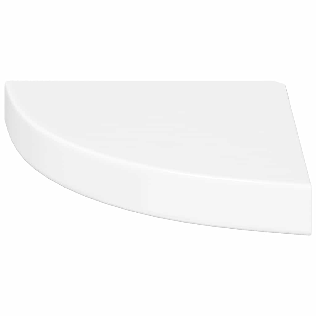 Pakabinamos kampinės lentynos, 4vnt., baltos, 25x25x3,8cm, MDF