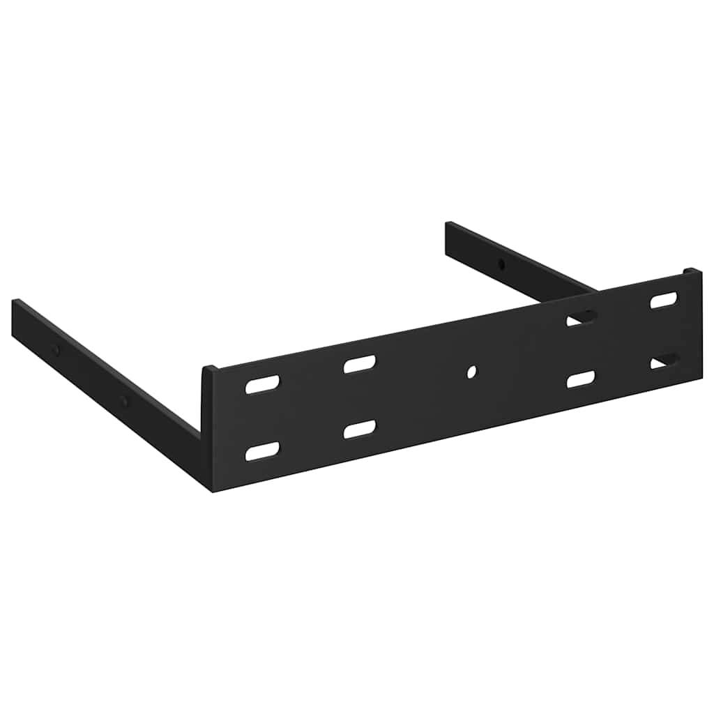 Pakabinamos kampinės lentynos, 2vnt., juodos, 25x25x3,8cm, MDF