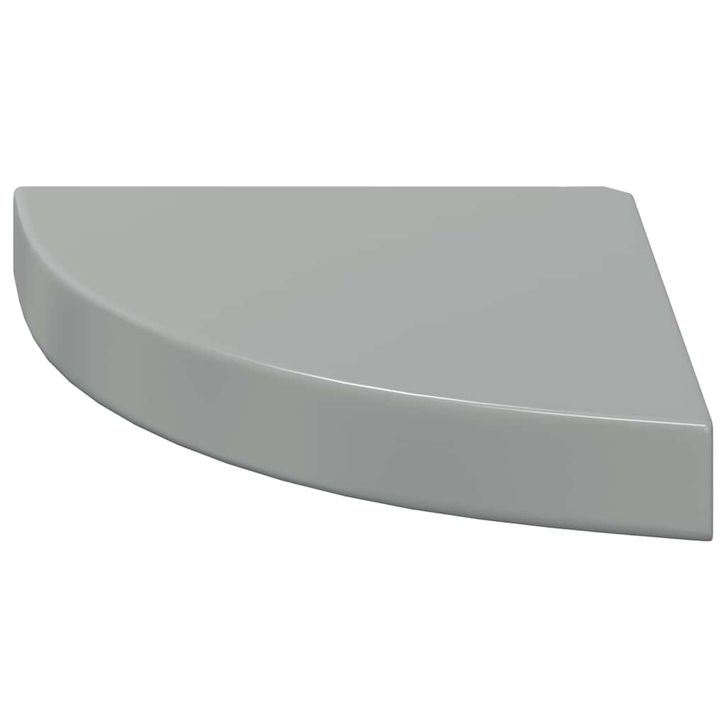 Pakabinamos kampinės lentynos, 4vnt., pilkos, 25x25x3,8cm, MDF