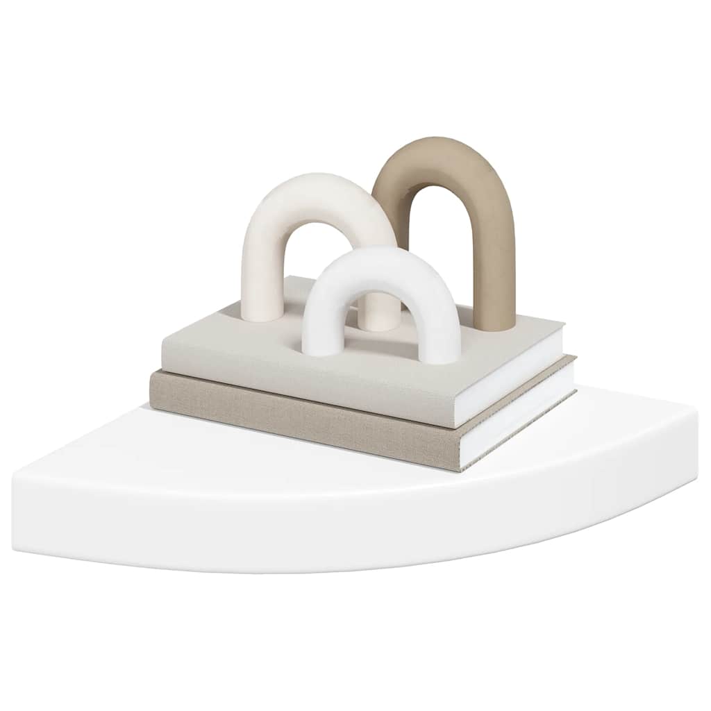 Piekarams stūra plaukts, balts, 25x25x3,8cm, MDF