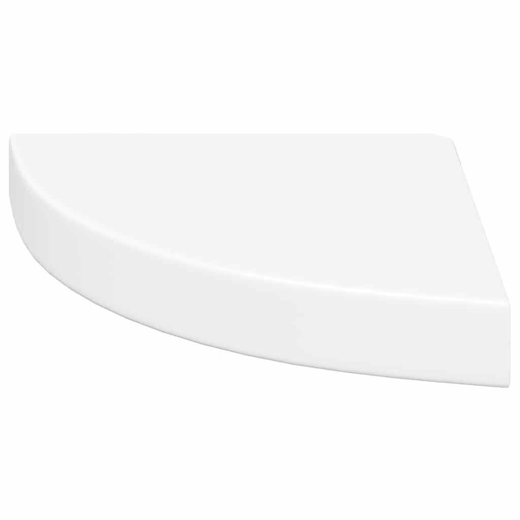 Pakabinamos kampinės lentynos, 2vnt., baltos, 25x25x3,8cm, MDF