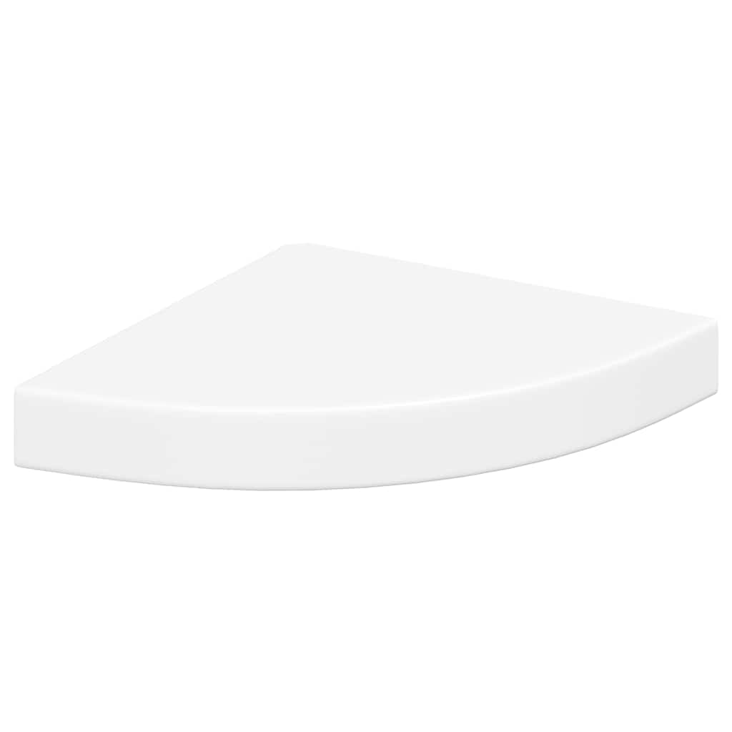 Piekaramie stūra plaukti, 4 gab., balti, 25x25x3,8 cm, MDF