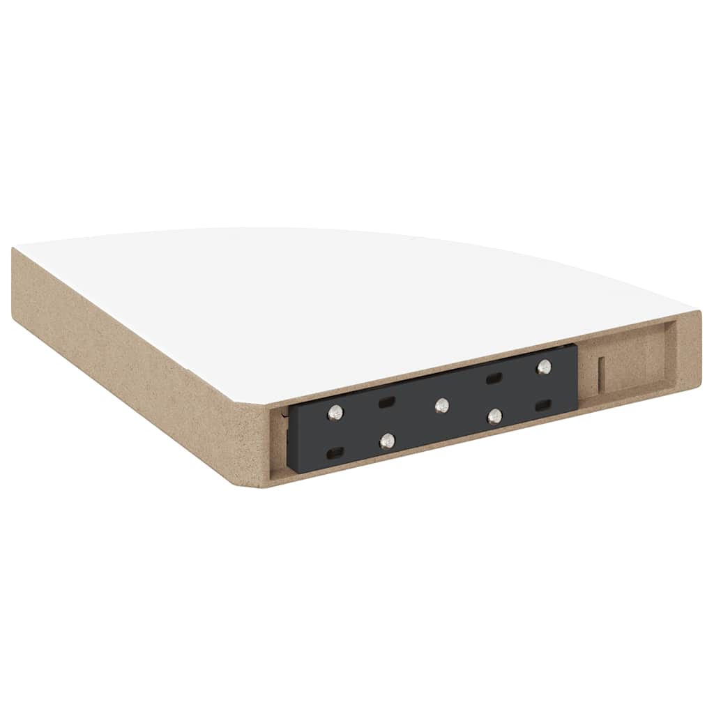 Piekaramie stūra plaukti, 4 gab., balti, 25x25x3,8 cm, MDF