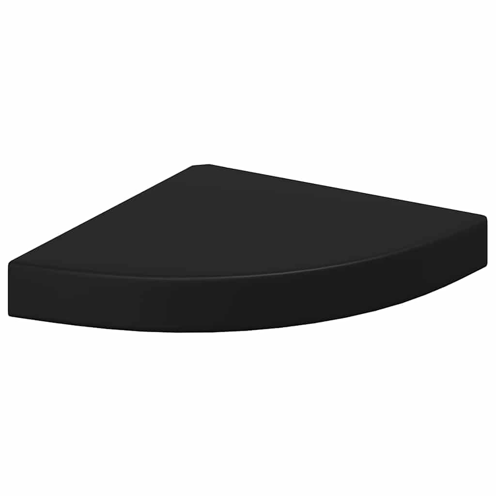 Piekārtoti stūra plaukti, 2 gab., melni, 25x25x3,8 cm, MDF
