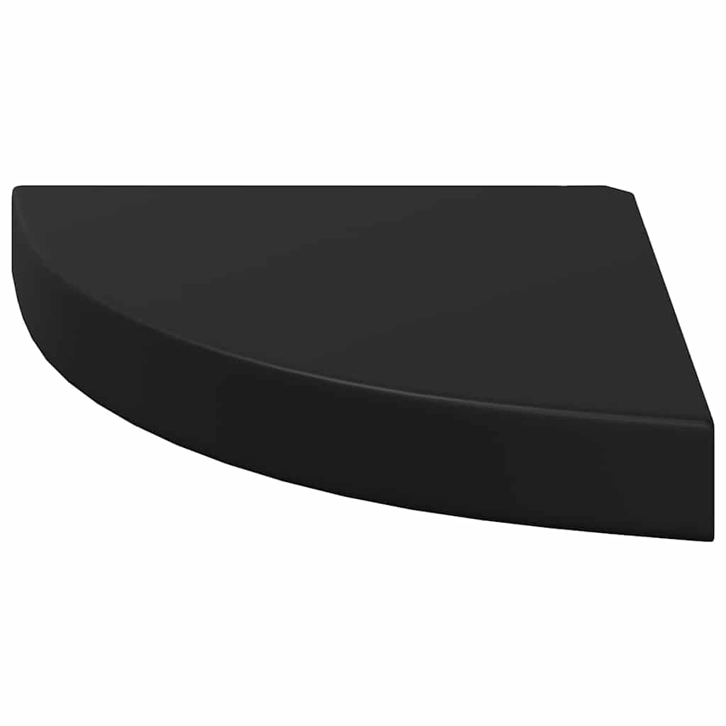 Piekaramie stūra plaukti, 4 gab., melni, 25x25x3,8cm, MDF