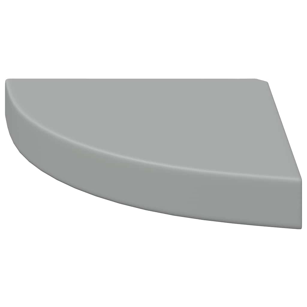 Pakabinamos kampinės lentynos, 2vnt., pilkos, 25x25x3,8cm, MDF