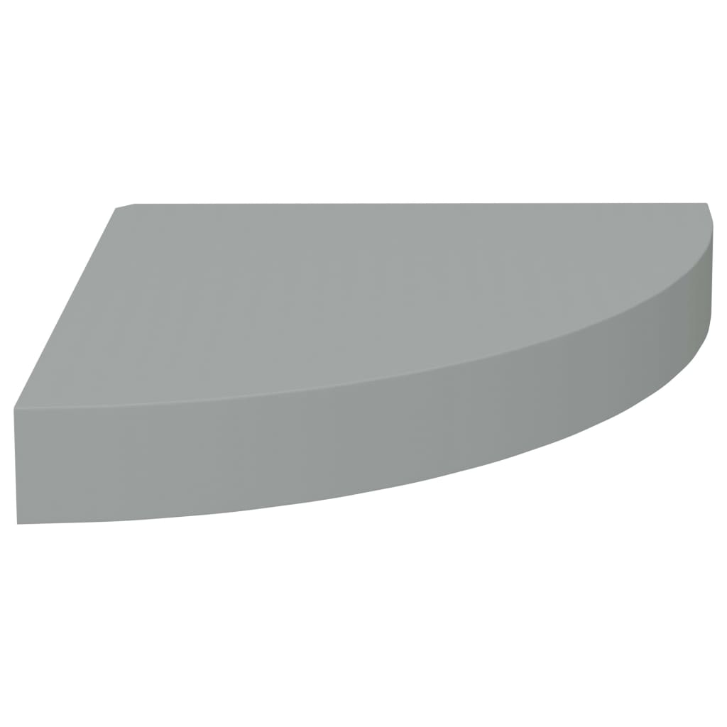 Wall-mounted corner shelves, 4 pcs, grey, 25x25x3.8cm, MDF