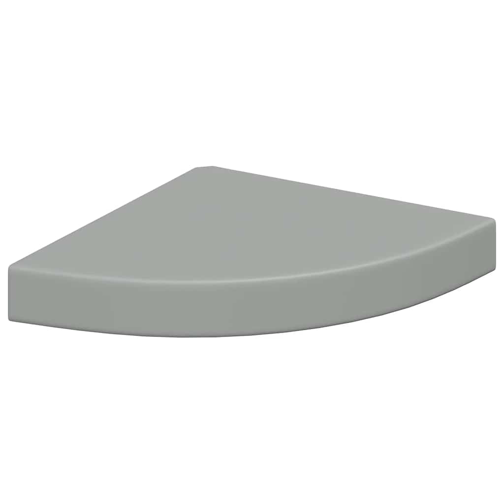 Wall-mounted corner shelves, 4 pcs, grey, 25x25x3.8cm, MDF