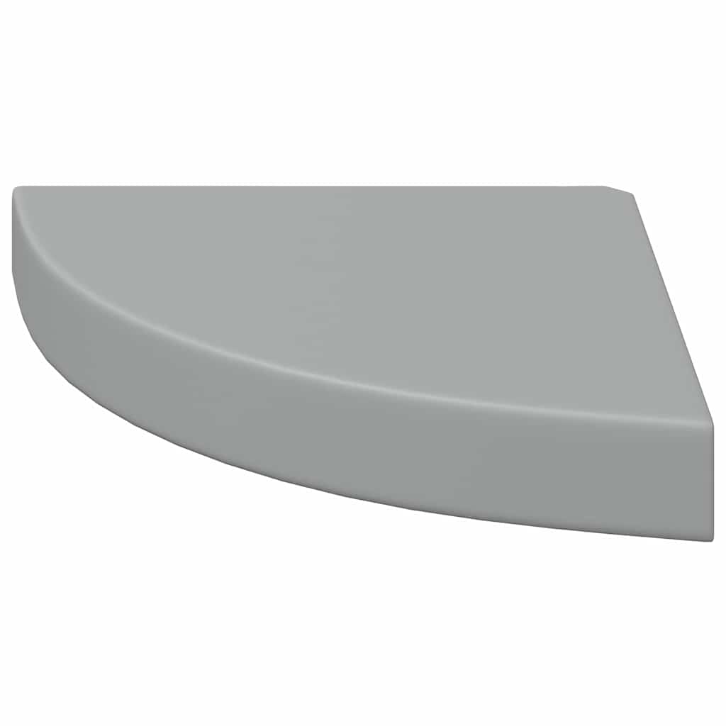 Wall-mounted corner shelves, 4 pcs, grey, 25x25x3.8cm, MDF