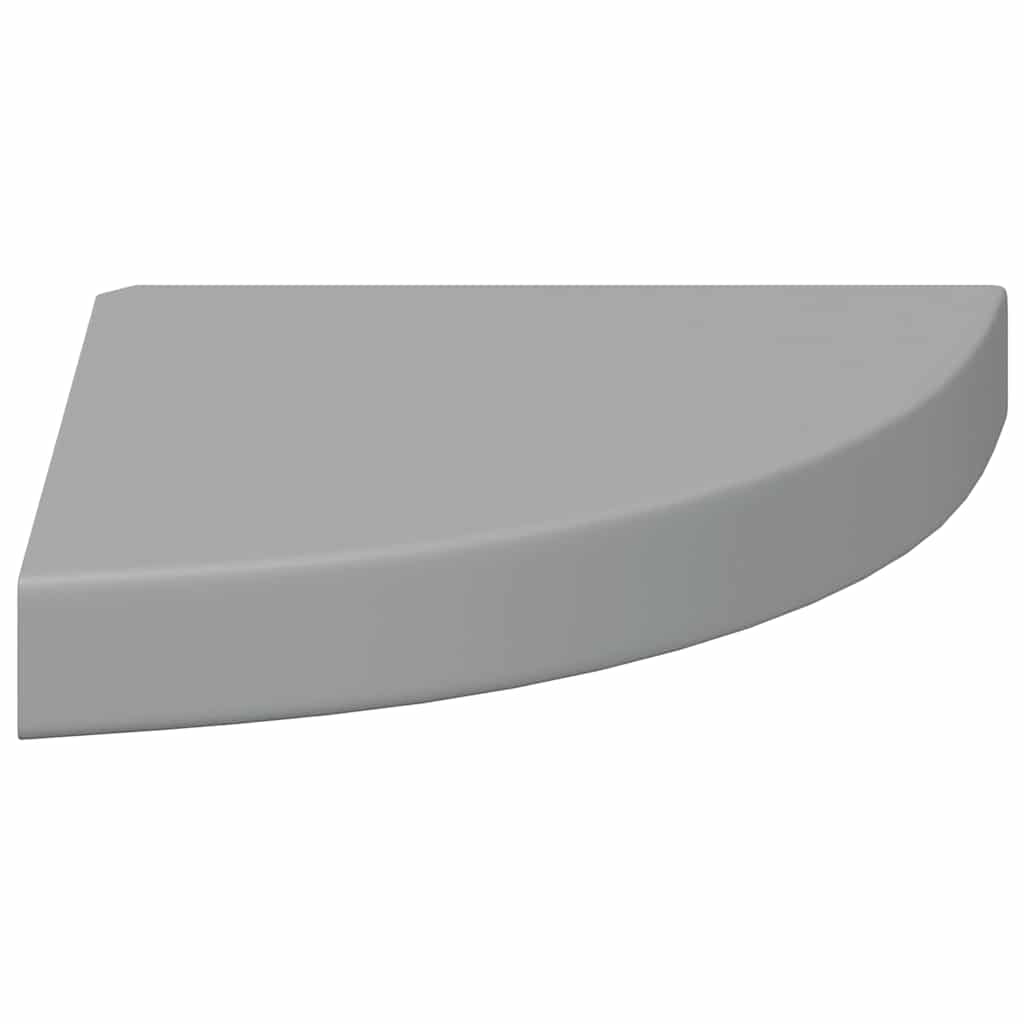 Wall-mounted corner shelves, 4 pcs, grey, 25x25x3.8cm, MDF