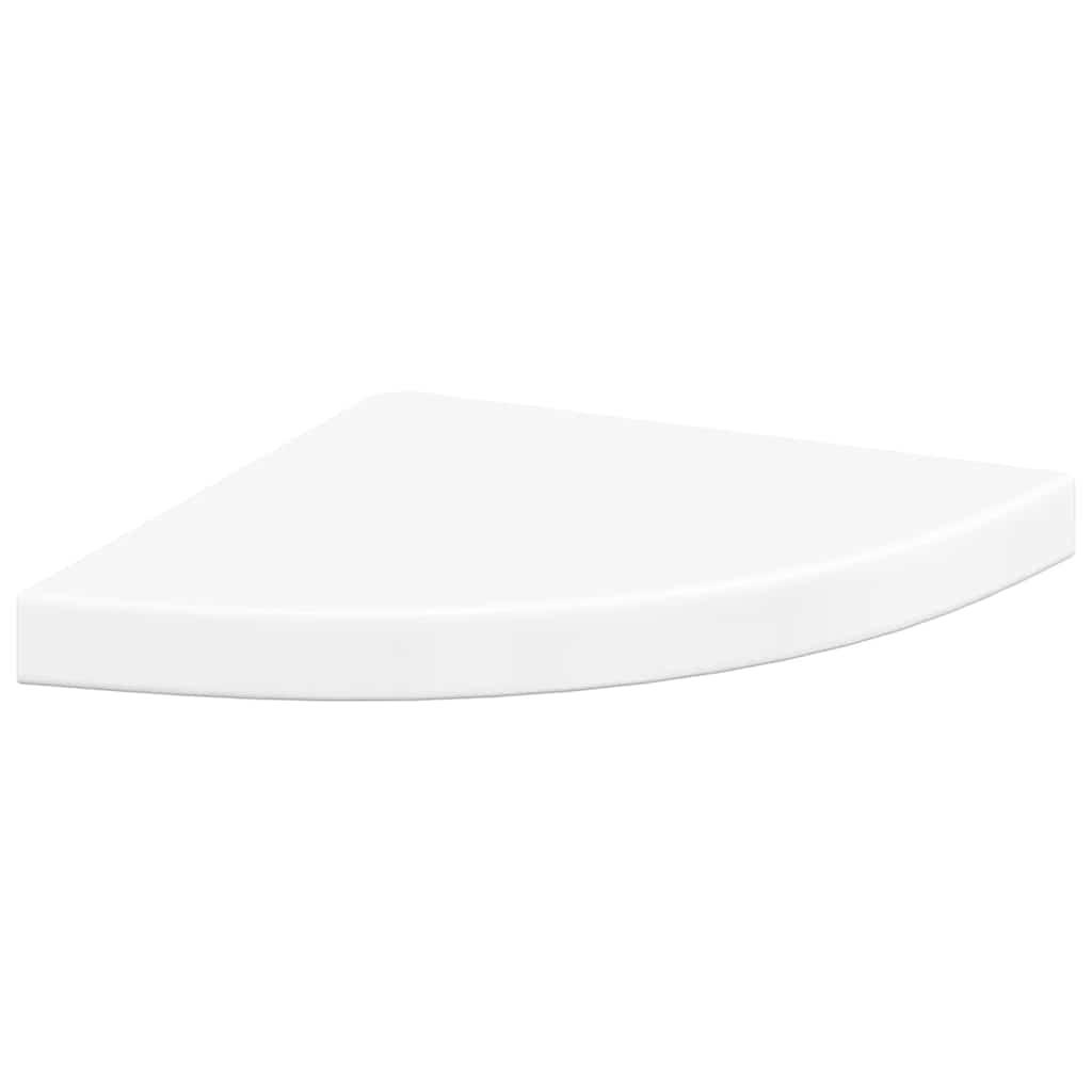 Pakabinamos kampinės lentynos, 2vnt., baltos, 35x35x3,8cm, MDF