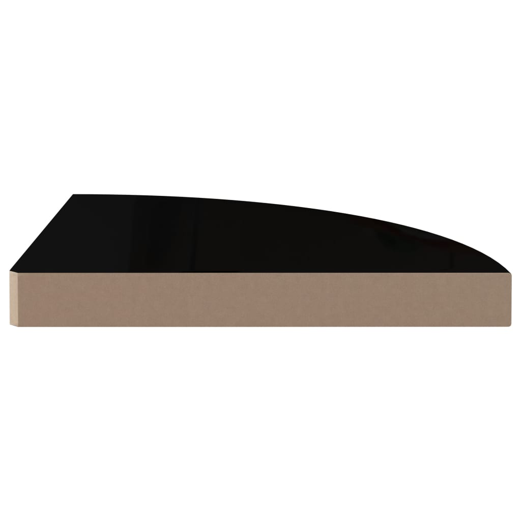 Piekaramie stūra plaukti, 2 gab., melni, 35x35x3,8 cm, MDF