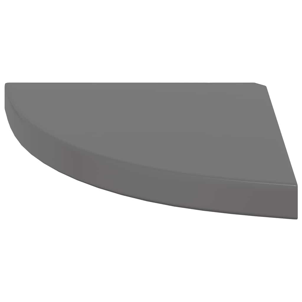 Wall-mounted corner shelf, grey, 35x35x3.8cm, MDF, glossy