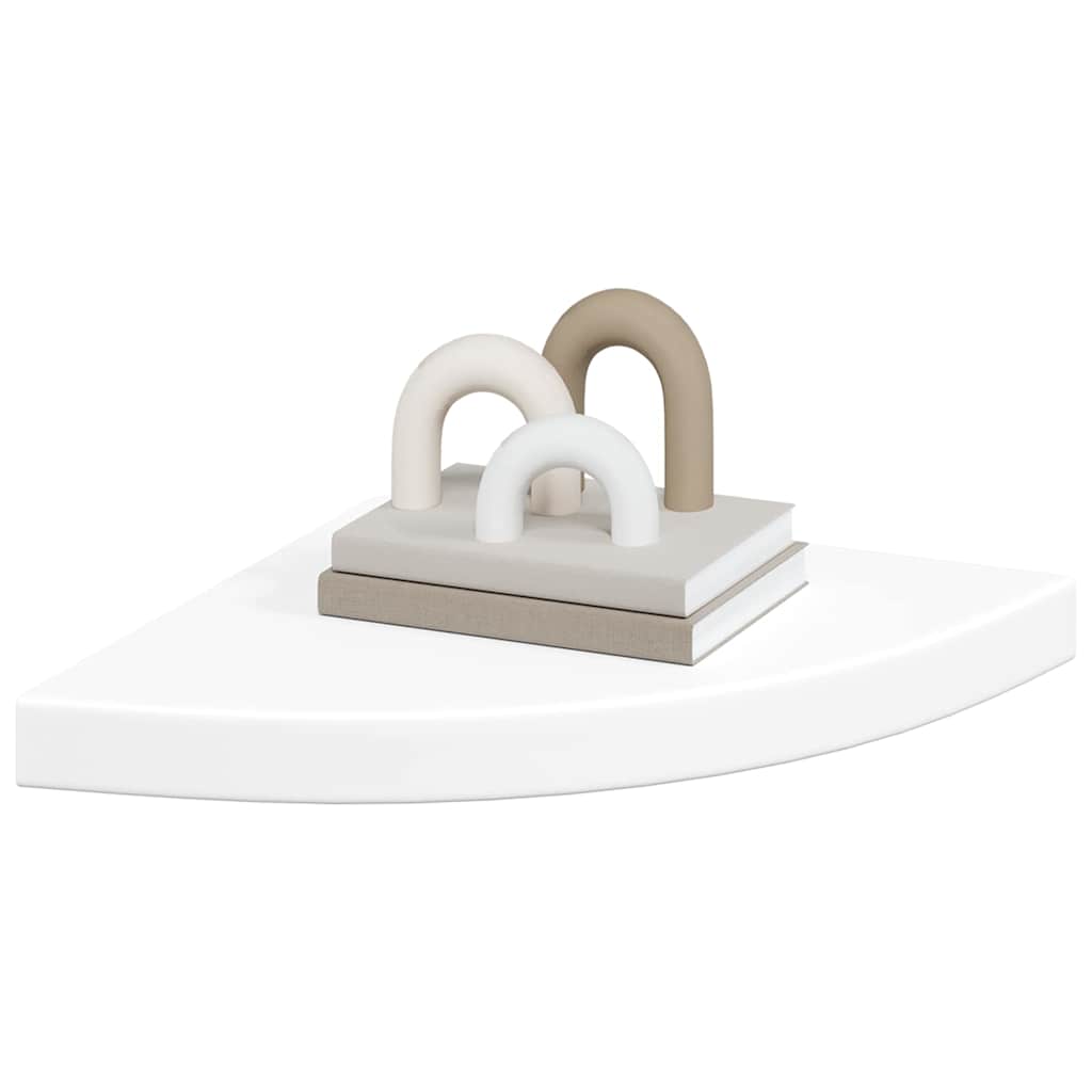 Pakabinama kampinė lentyna, baltos spalvos, 35x35x3,8cm, MDF