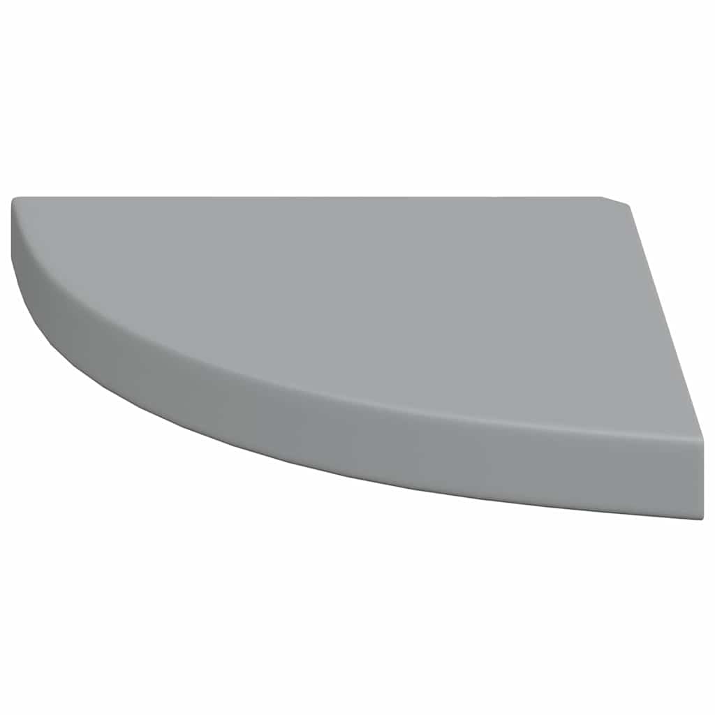 Pakabinamos kampinės lentynos, 2vnt., pilkos, 35x35x3,8cm, MDF