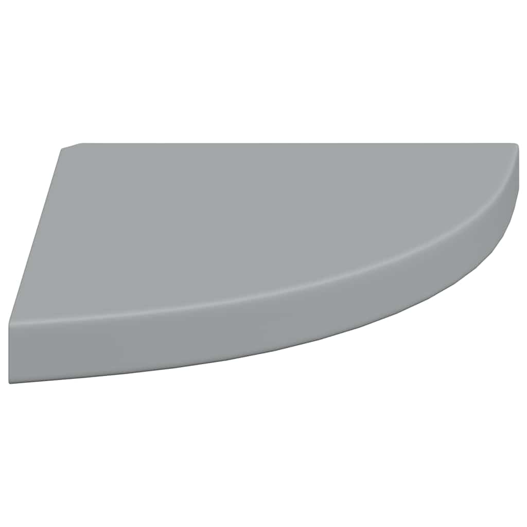 Pakabinamos kampinės lentynos, 2vnt., pilkos, 35x35x3,8cm, MDF